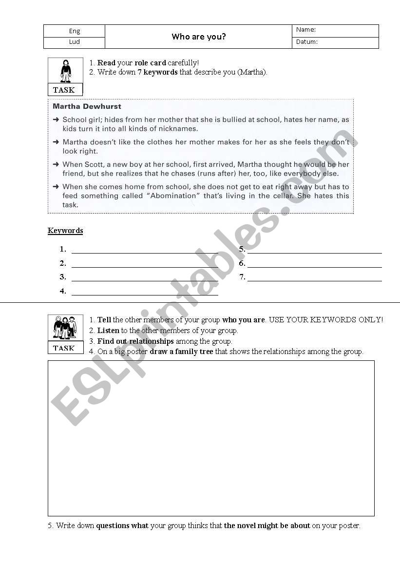 Abomination worksheet