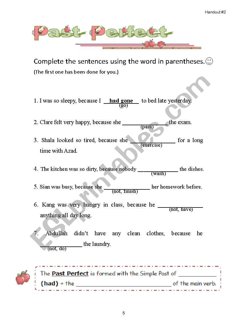 Past perfect & Simple past worksheet