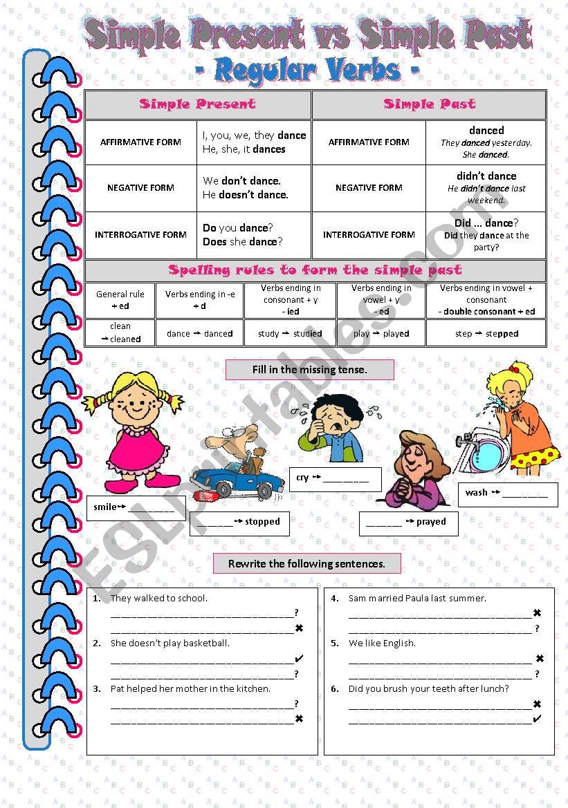 Simple Present vs Simple Past worksheet