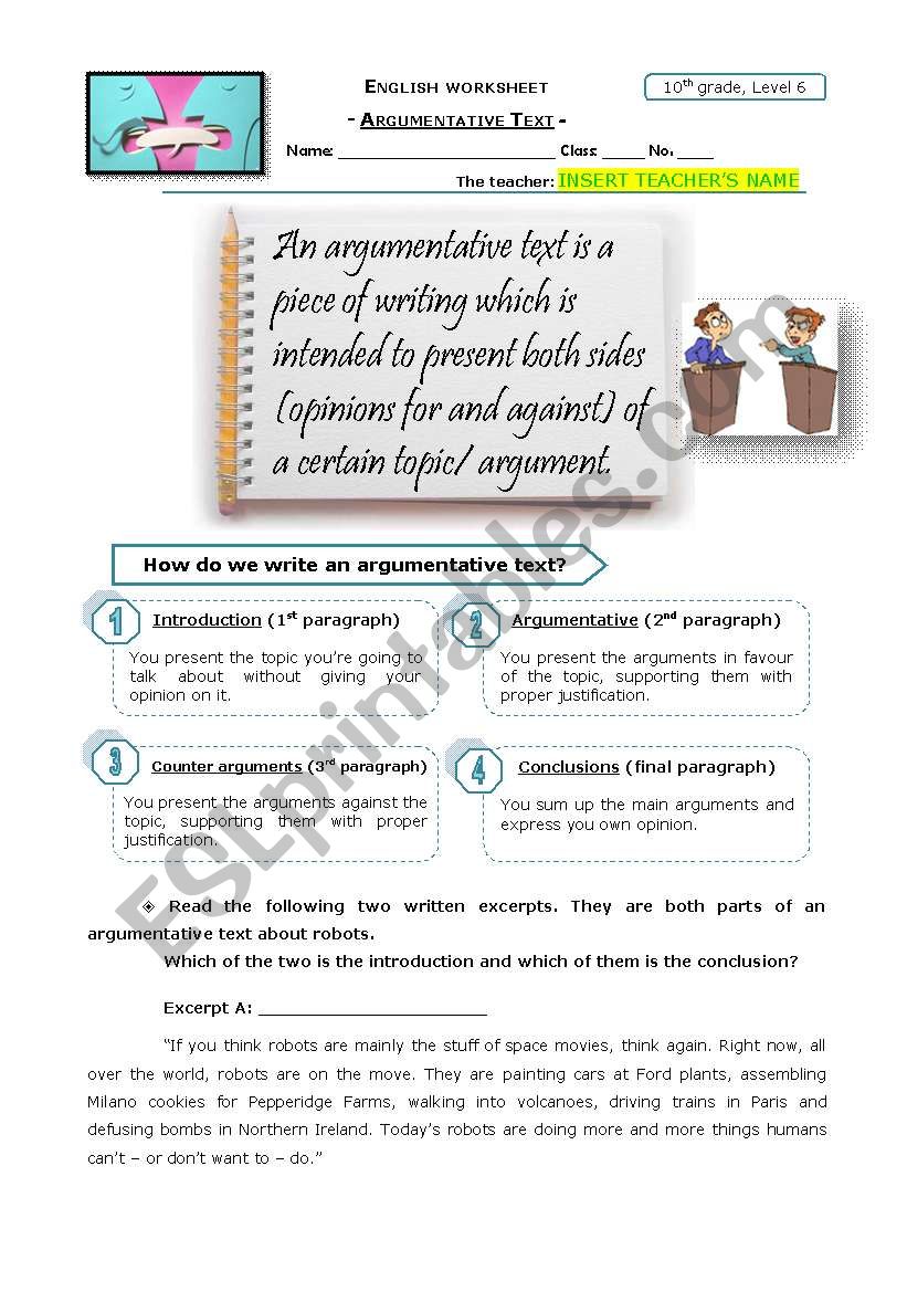 Argumentative Text (info+exercises)