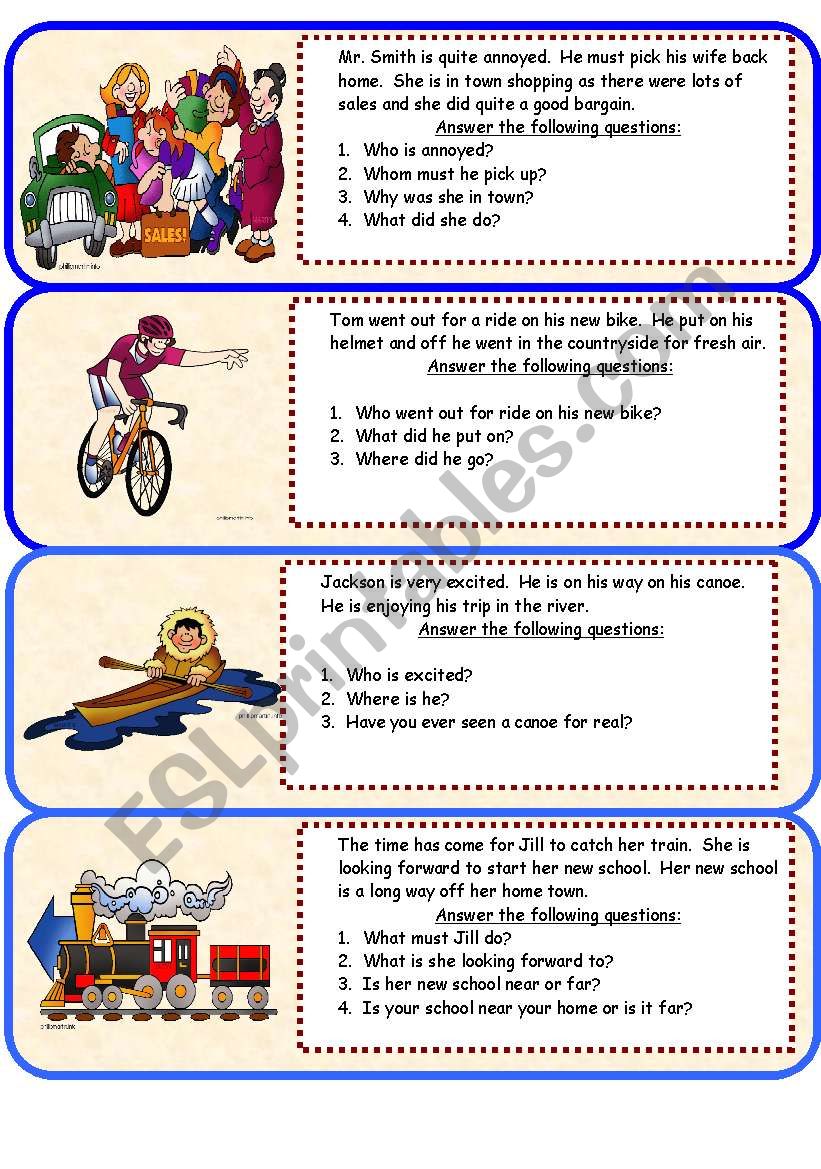 transportation simple mini comprehensions