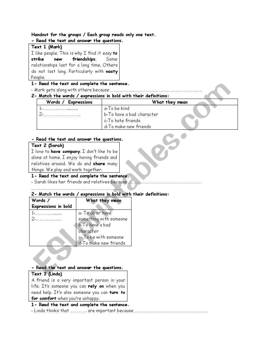 module 5 lesson 1 relationships