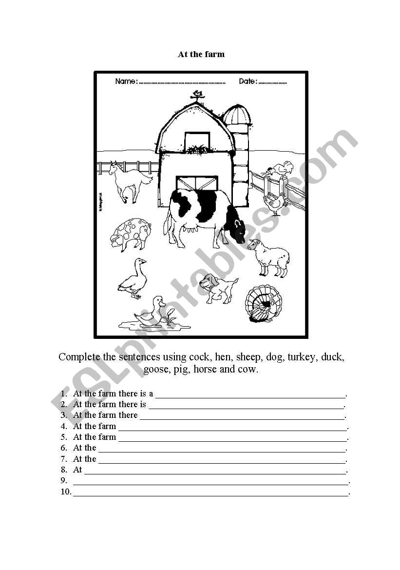 Complete The Sentences With Animal Farms ESL Worksheet By Tracey21