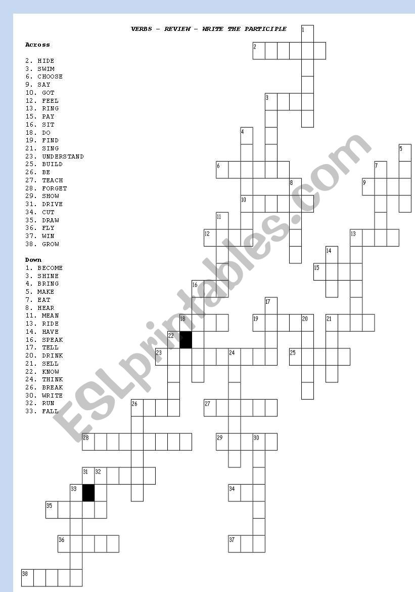 Past Participle - Verbs worksheet