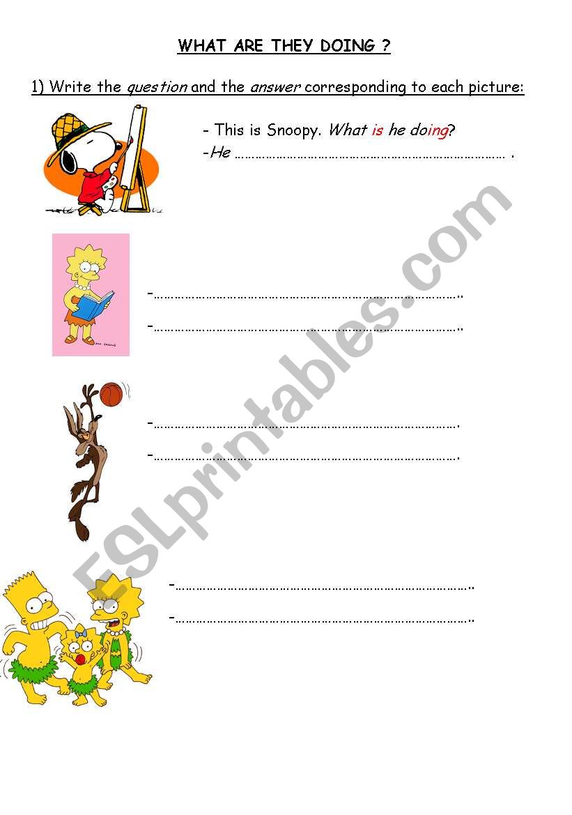 what are they doing worksheet