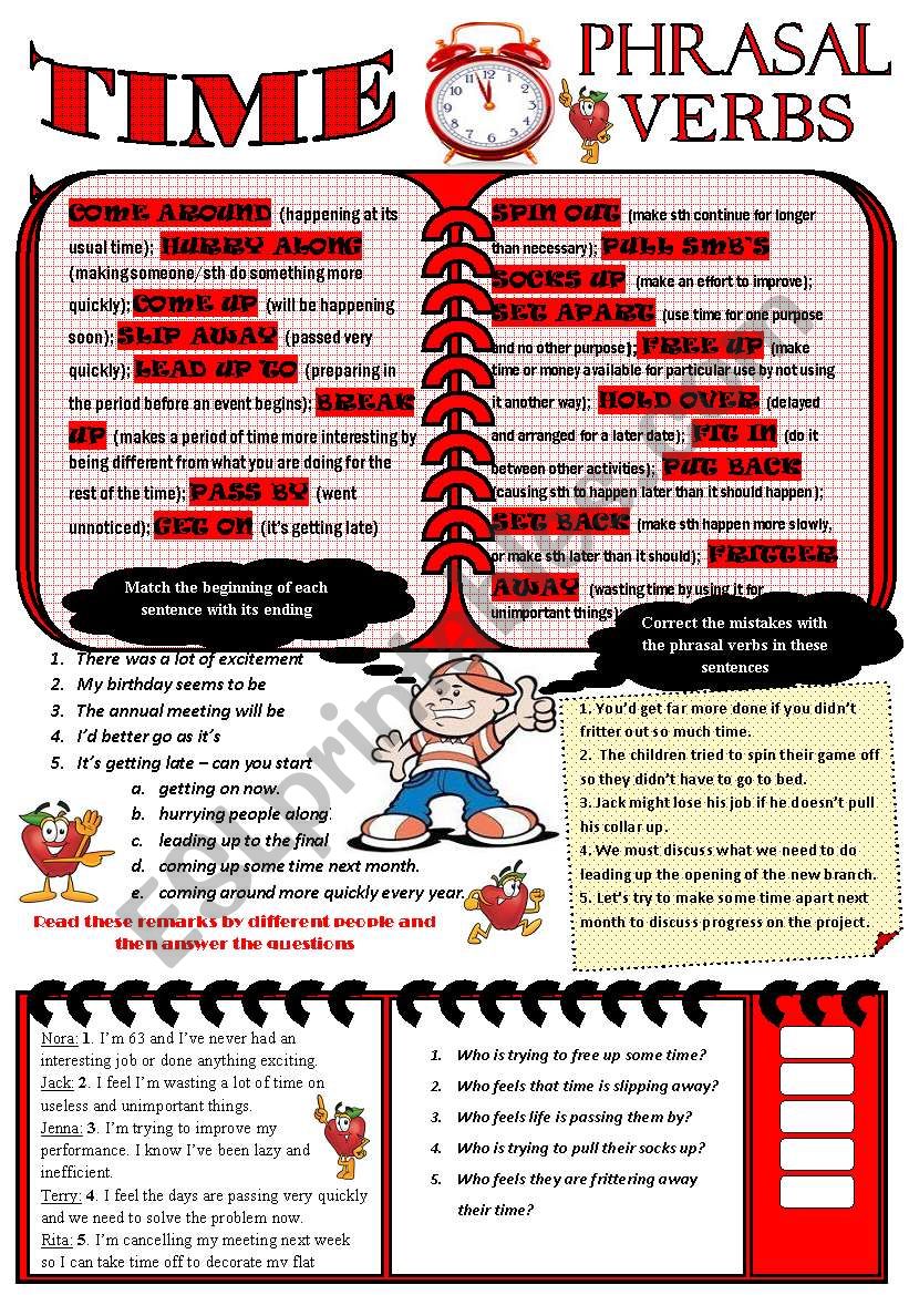 TIME phrasal verbs worksheet