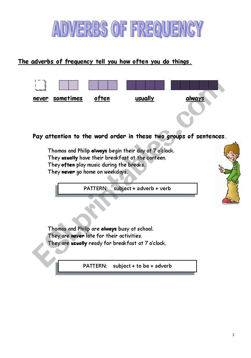 Adverbs of Frequency worksheet