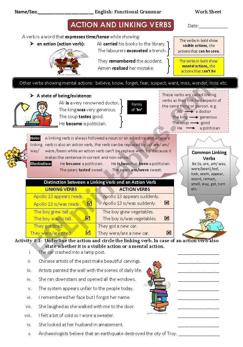 action-and-linking-verbs-esl-worksheet-by-jasmine-khan