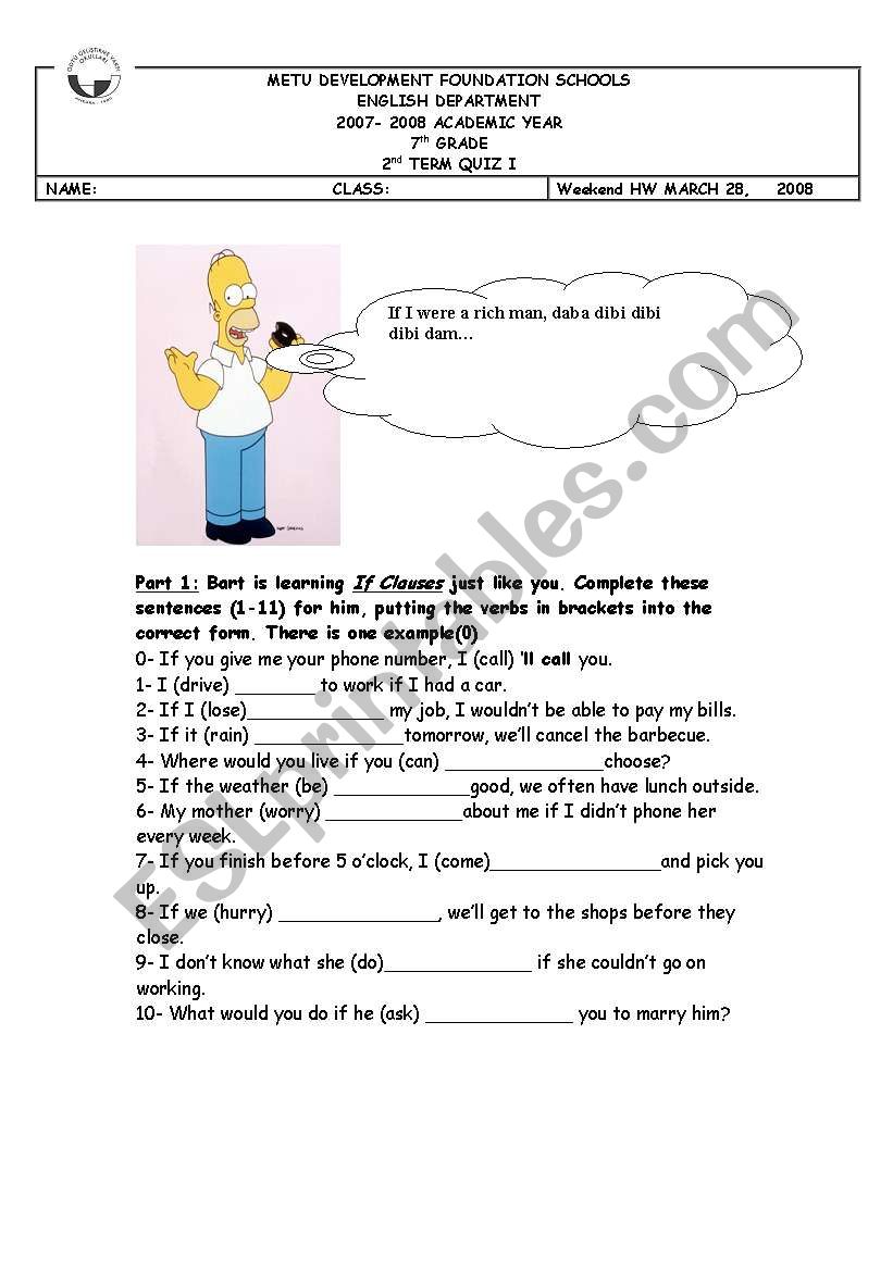 If I were a rich man,.. worksheet