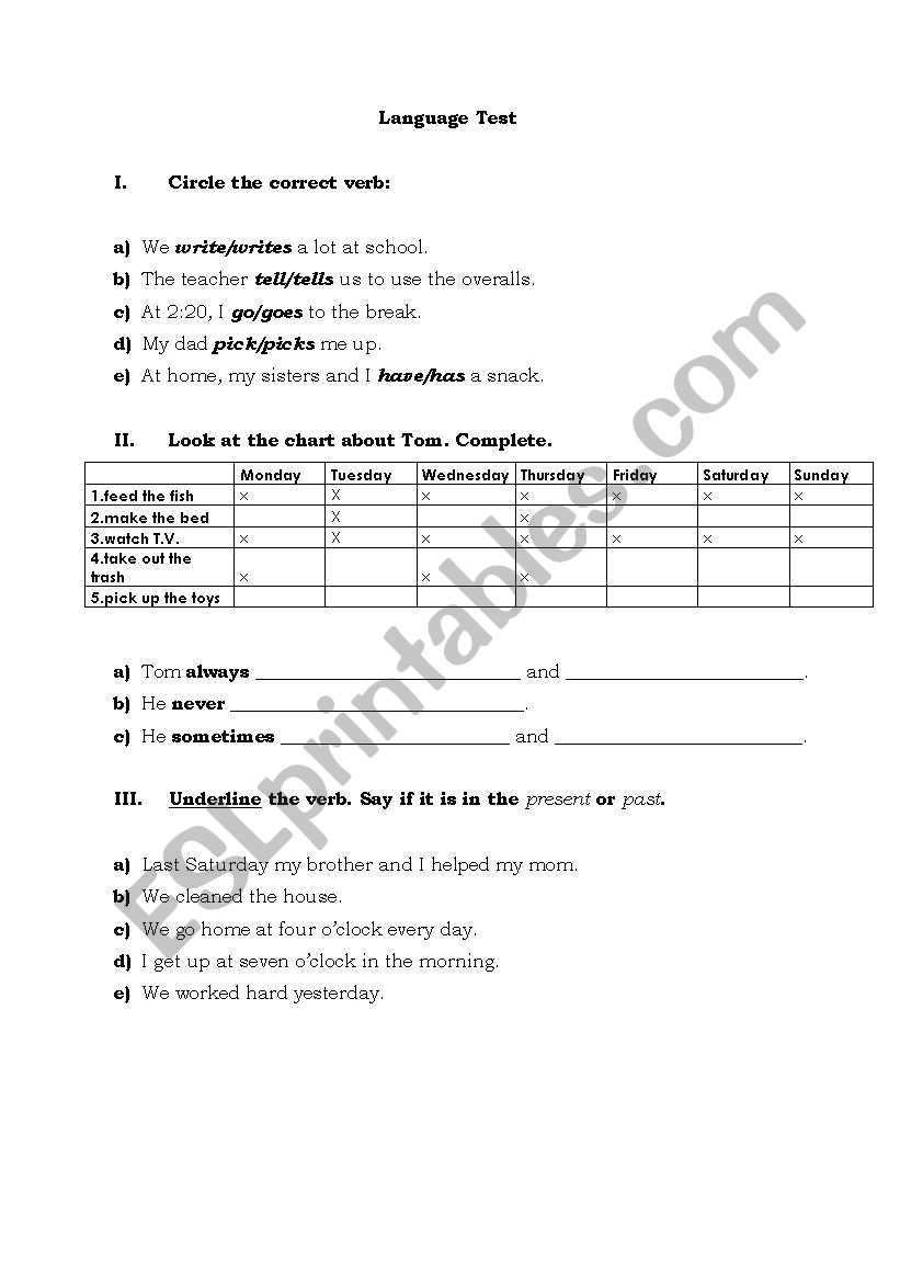 Test worksheet