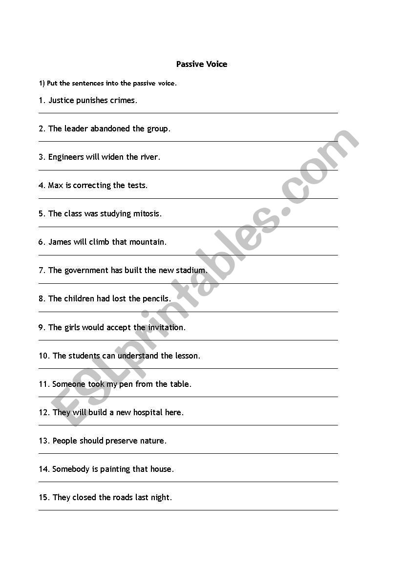 Passive Voice worksheet