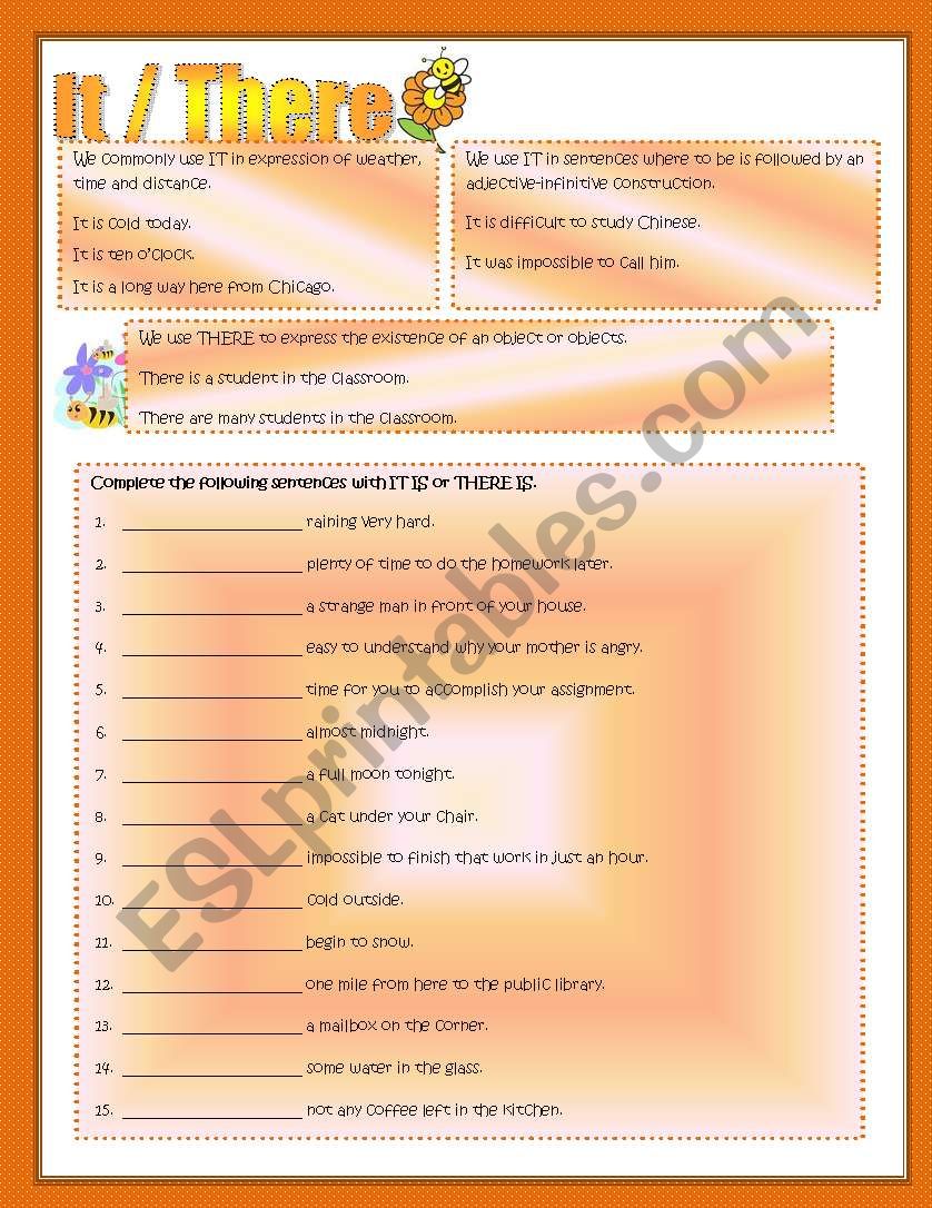 It / There worksheet