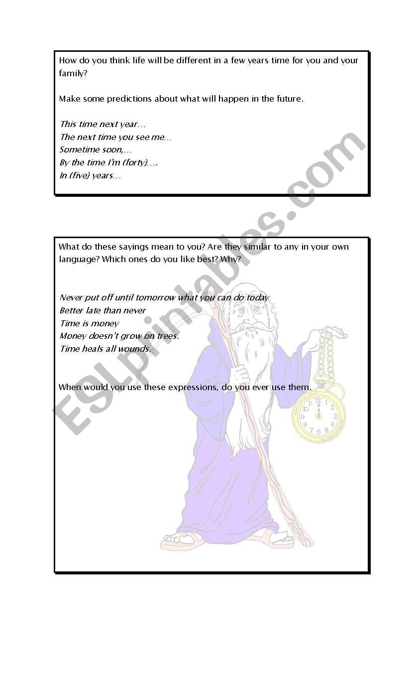 Speaking situations worksheet