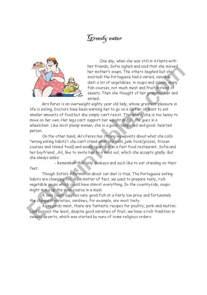 Eating habits worksheet