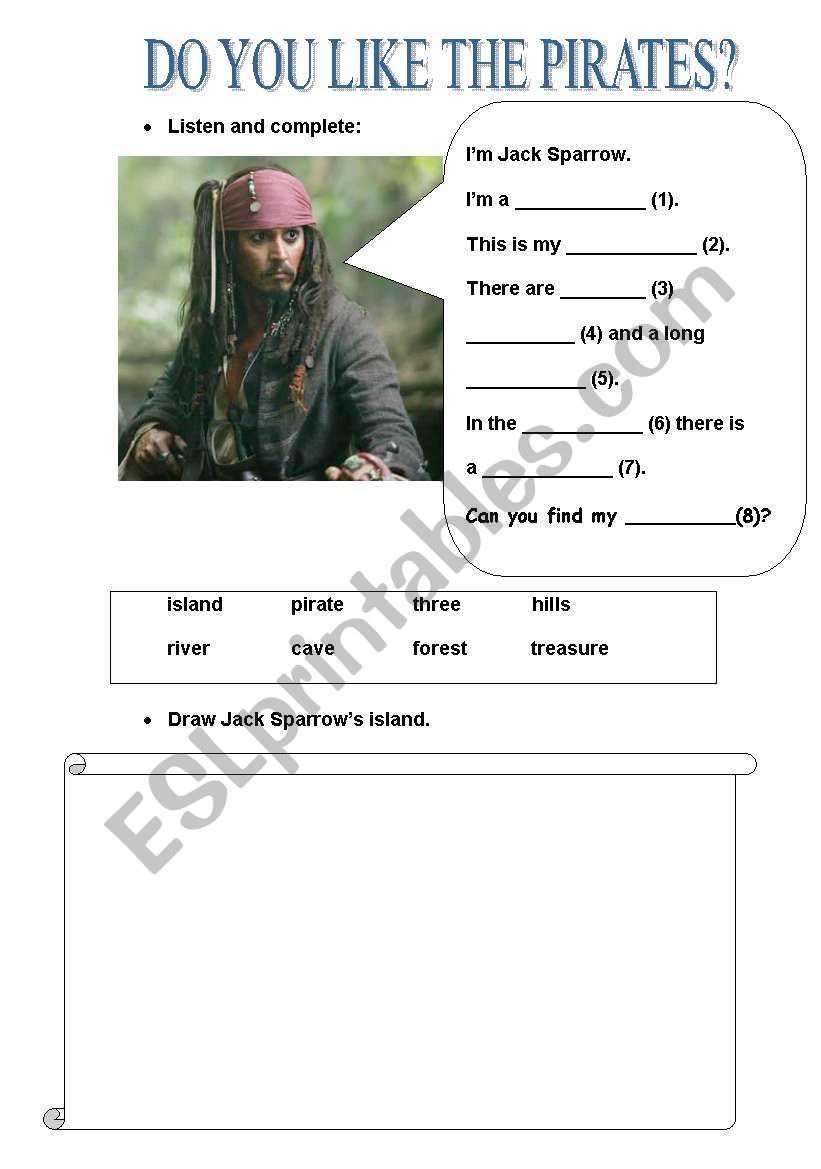 DO YOU LIKE THE PIRATES? worksheet