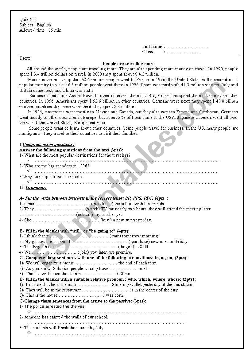 Quiz  worksheet