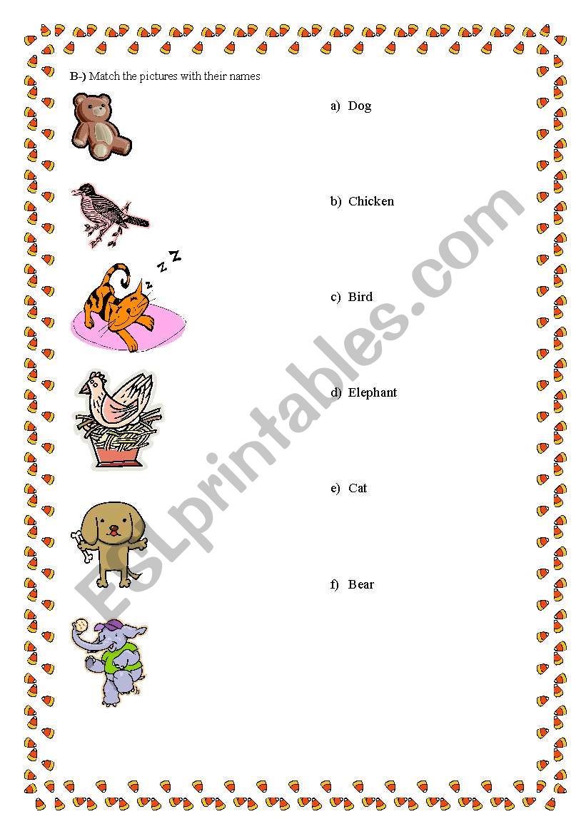 animals worksheet