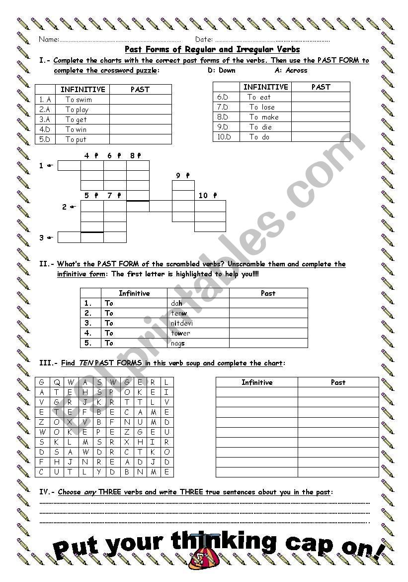 Past Form of  Regular and Irregular Verbs