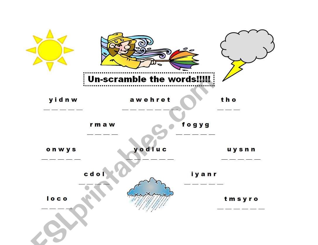 Weather Scrambler worksheet
