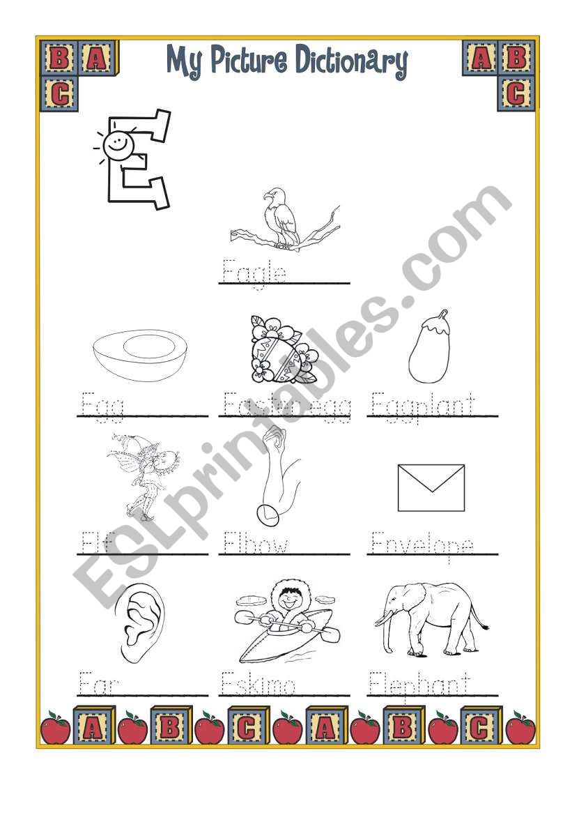 My Picture Dictionary worksheet