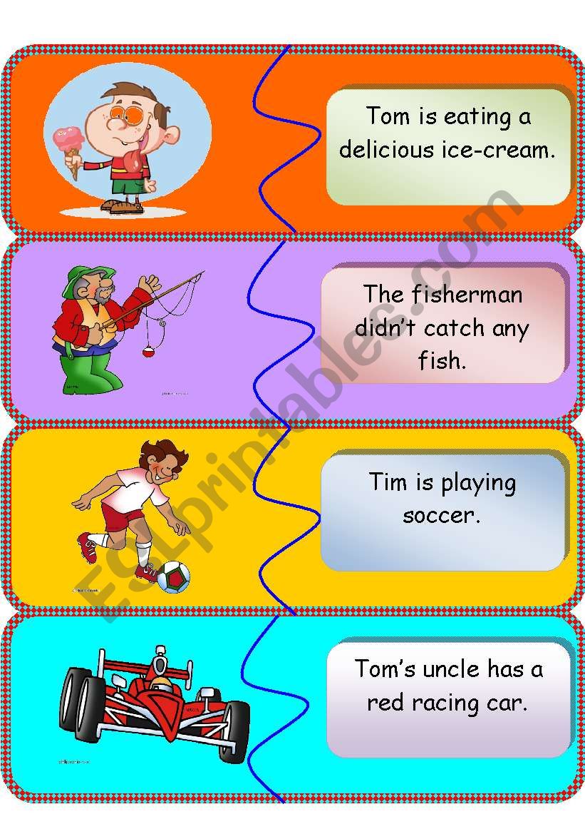 Match picture to sentence worksheet