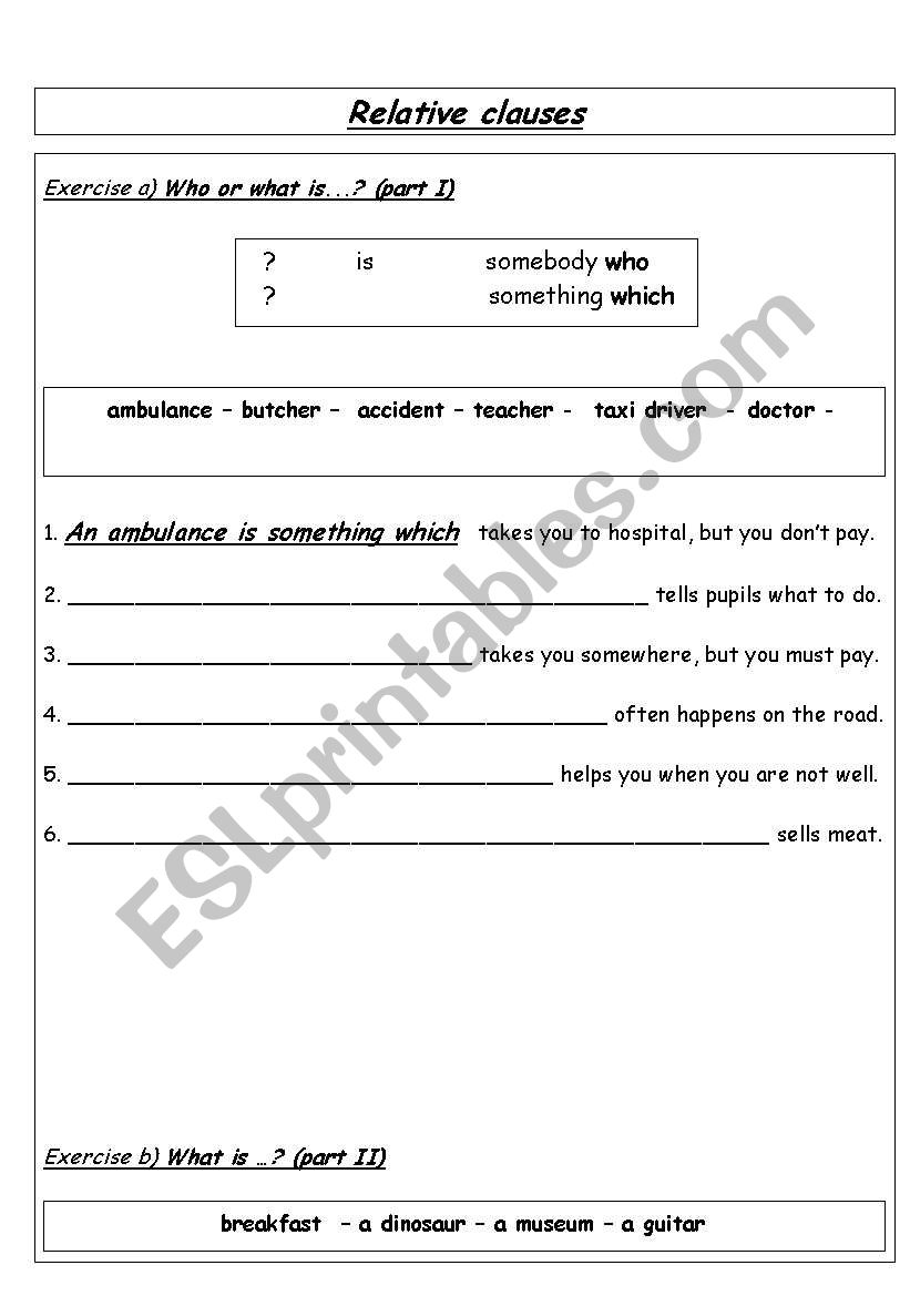 Relative pronouns: who-which-whose