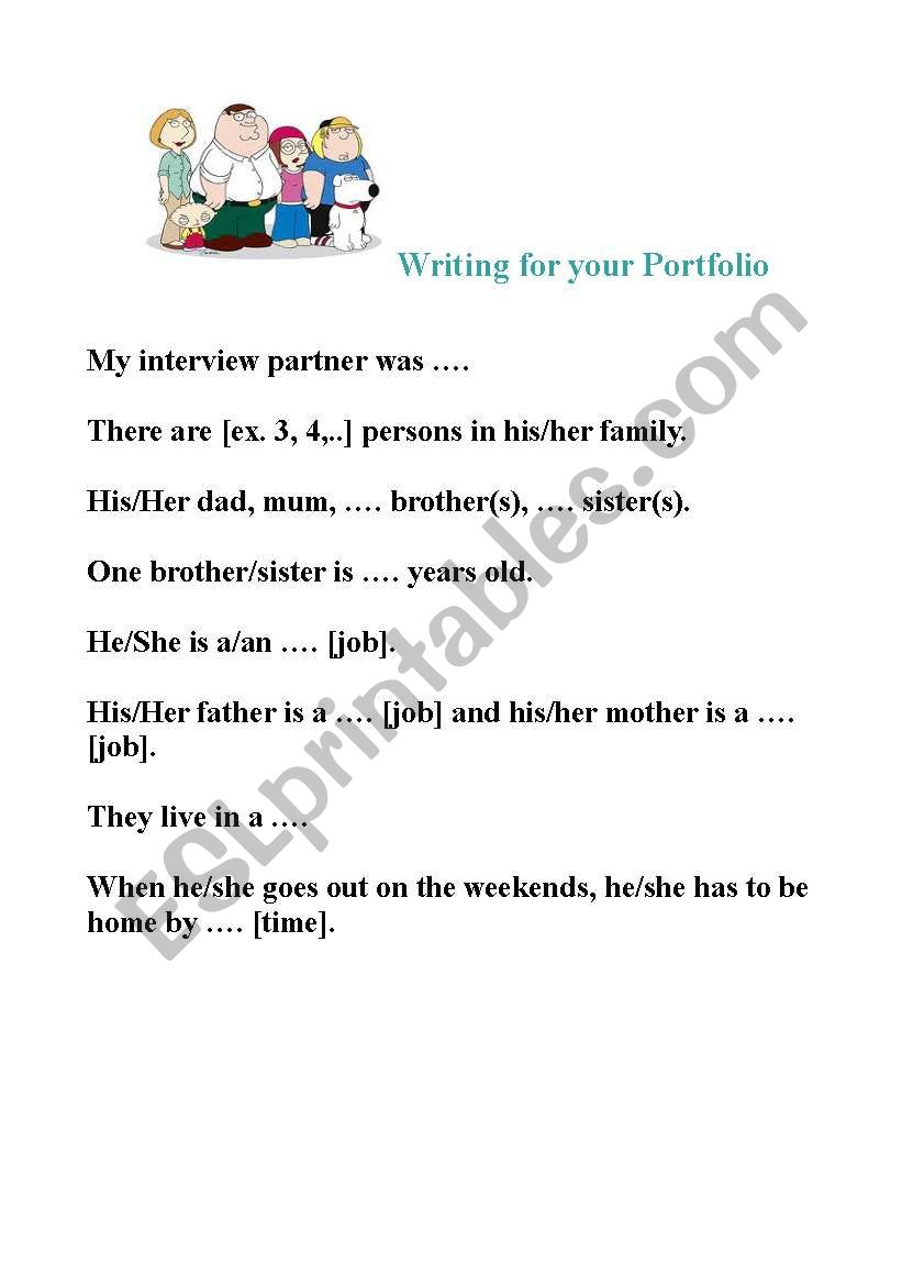 my family worksheet