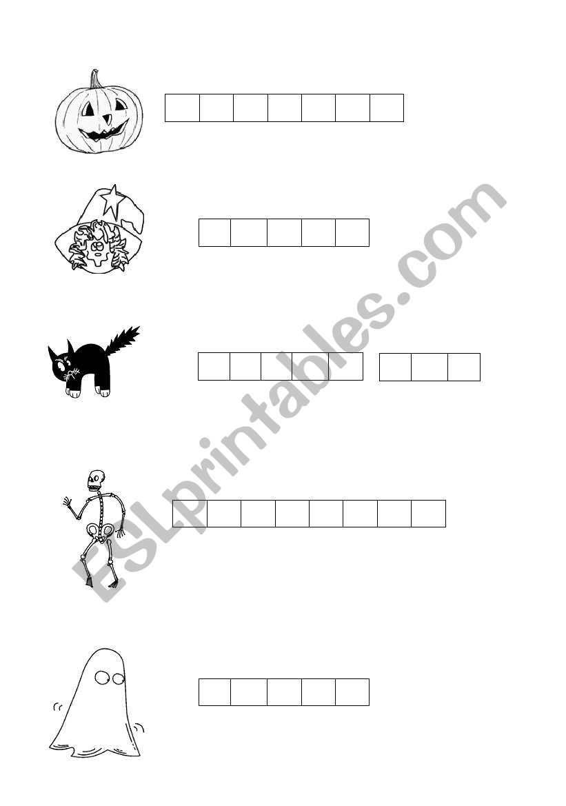 Halloween crossword worksheet