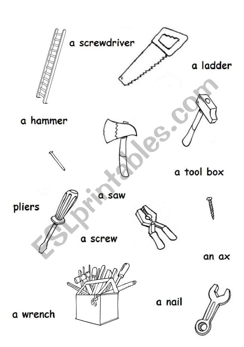 Toolsmatching ESL worksheet by ania_angel