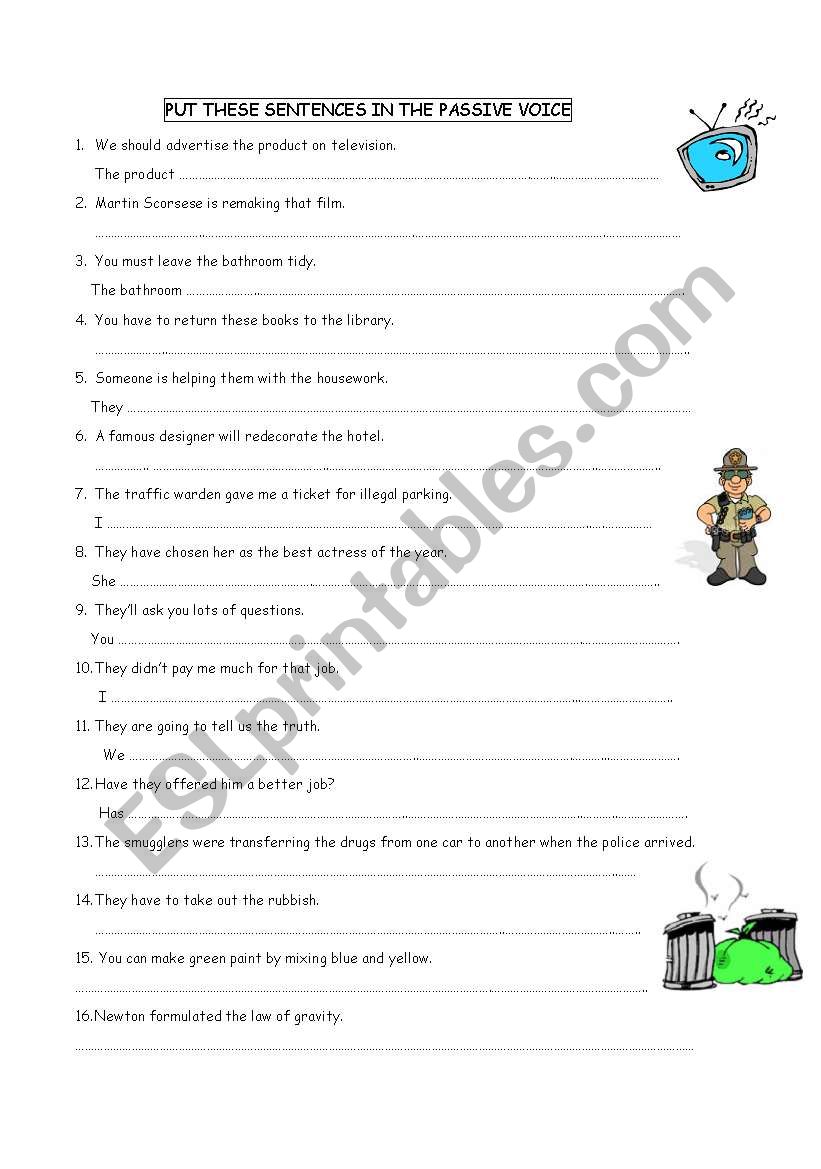 The passive voice worksheet