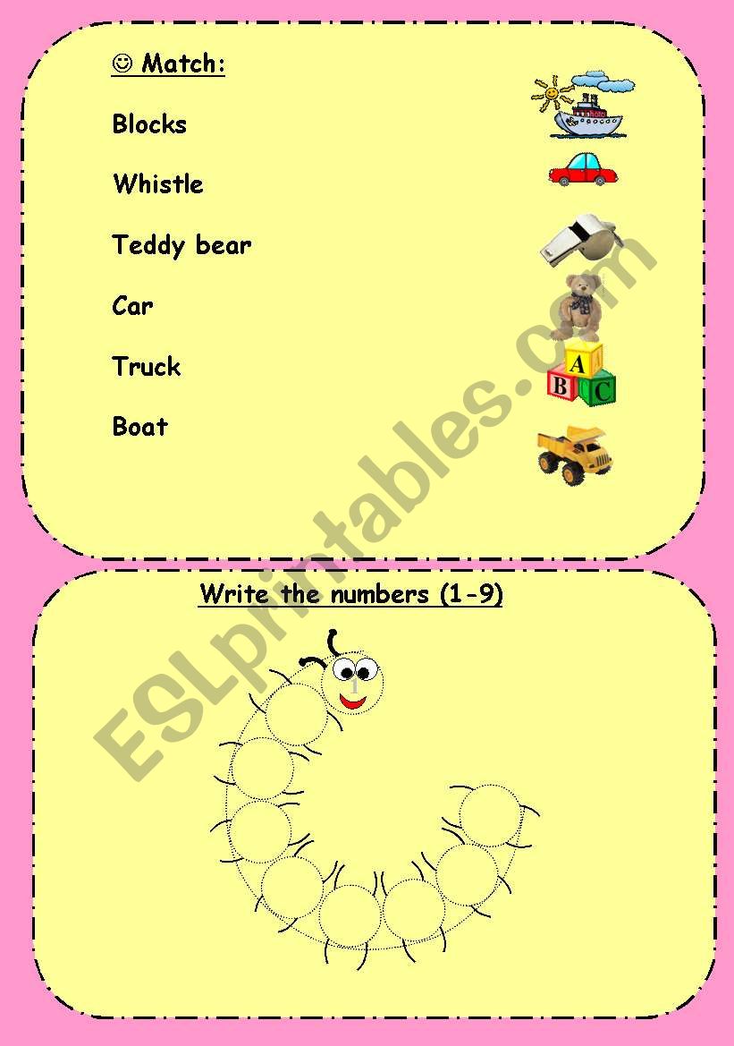 match between the picture and its name and count the circles