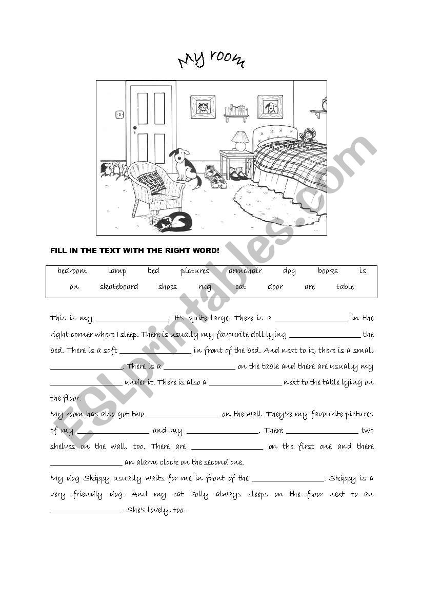 MY ROOM worksheet