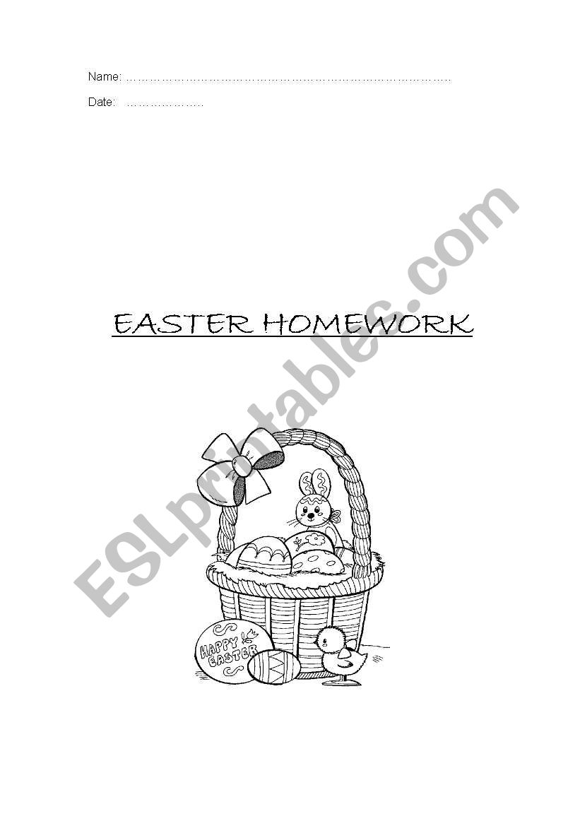 Easter Homework worksheet