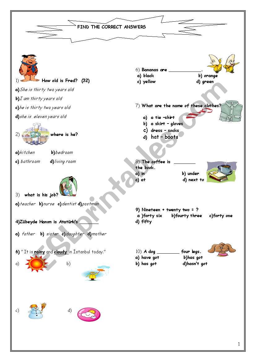 QUIZ worksheet