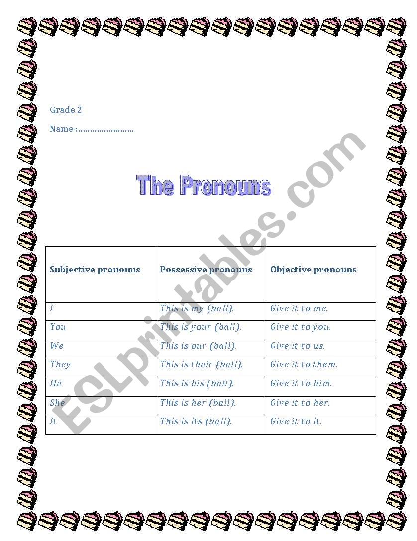 pronouns worksheet