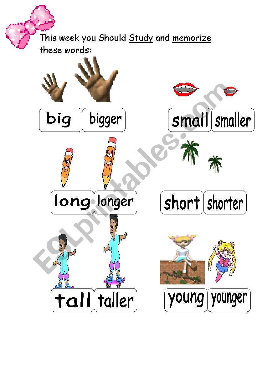 comparative adjectives worksheet