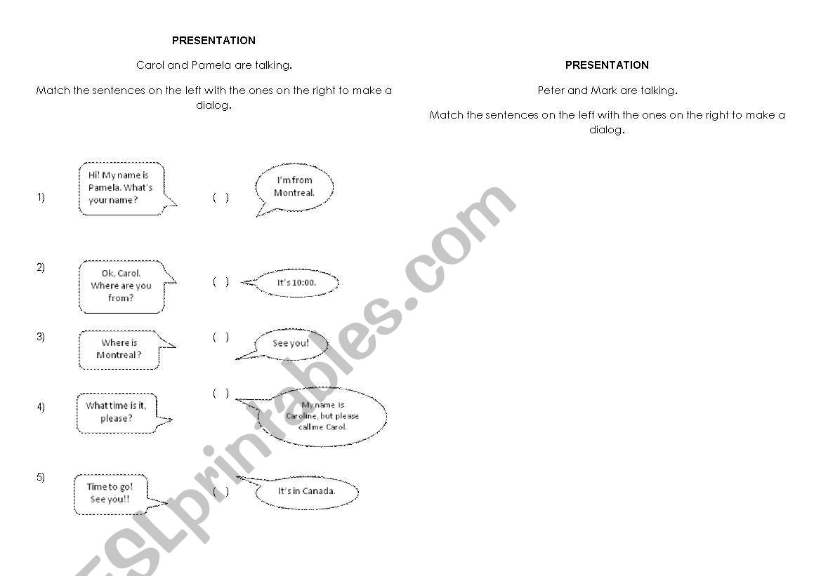 Presentations worksheet