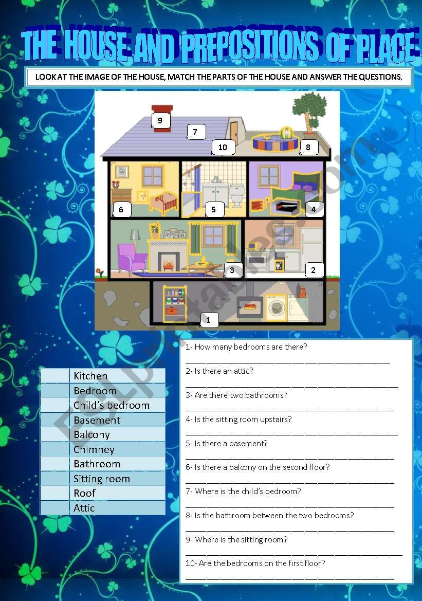 HOUSE AND PREPOSITIONS OF PLACE