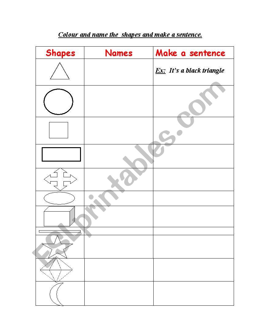 shapes and colours worksheet