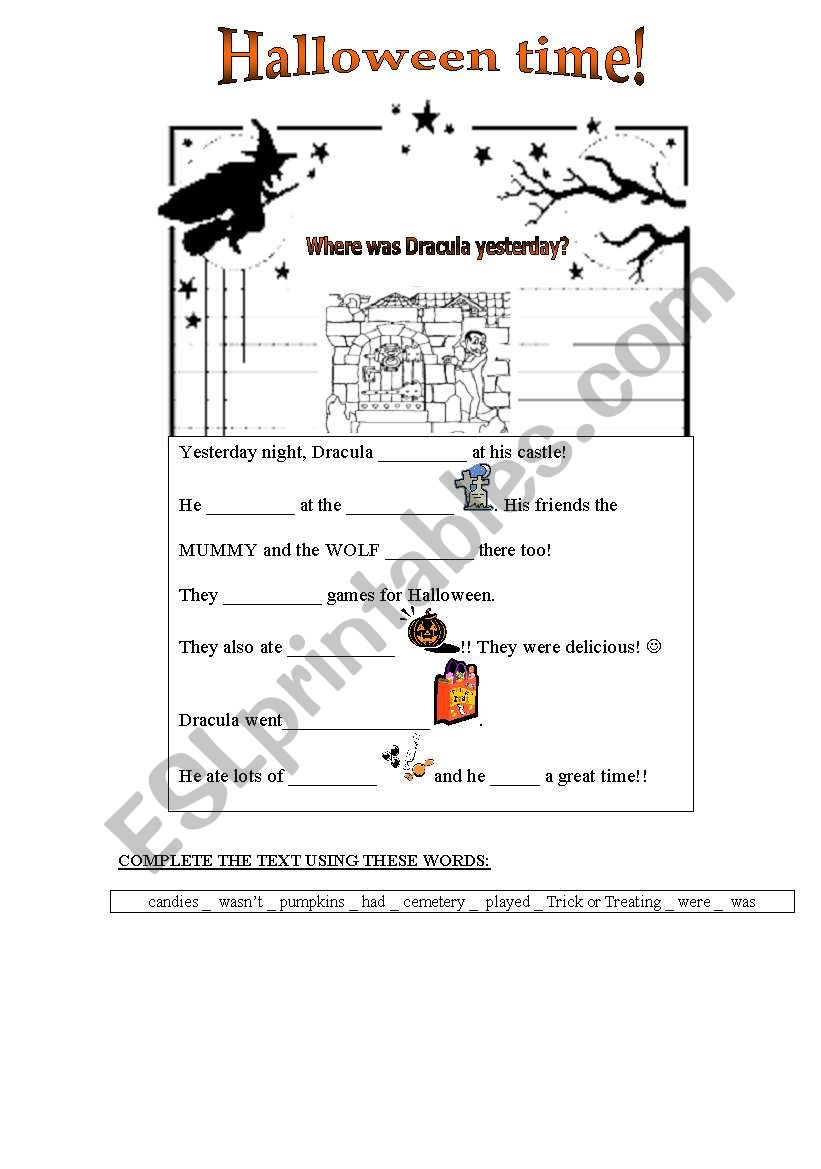 Where was Dracula? worksheet