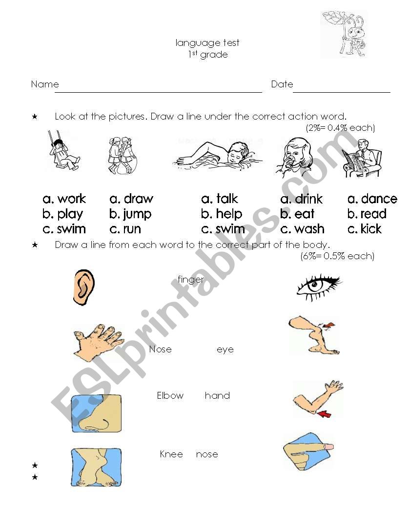 laguage test worksheet