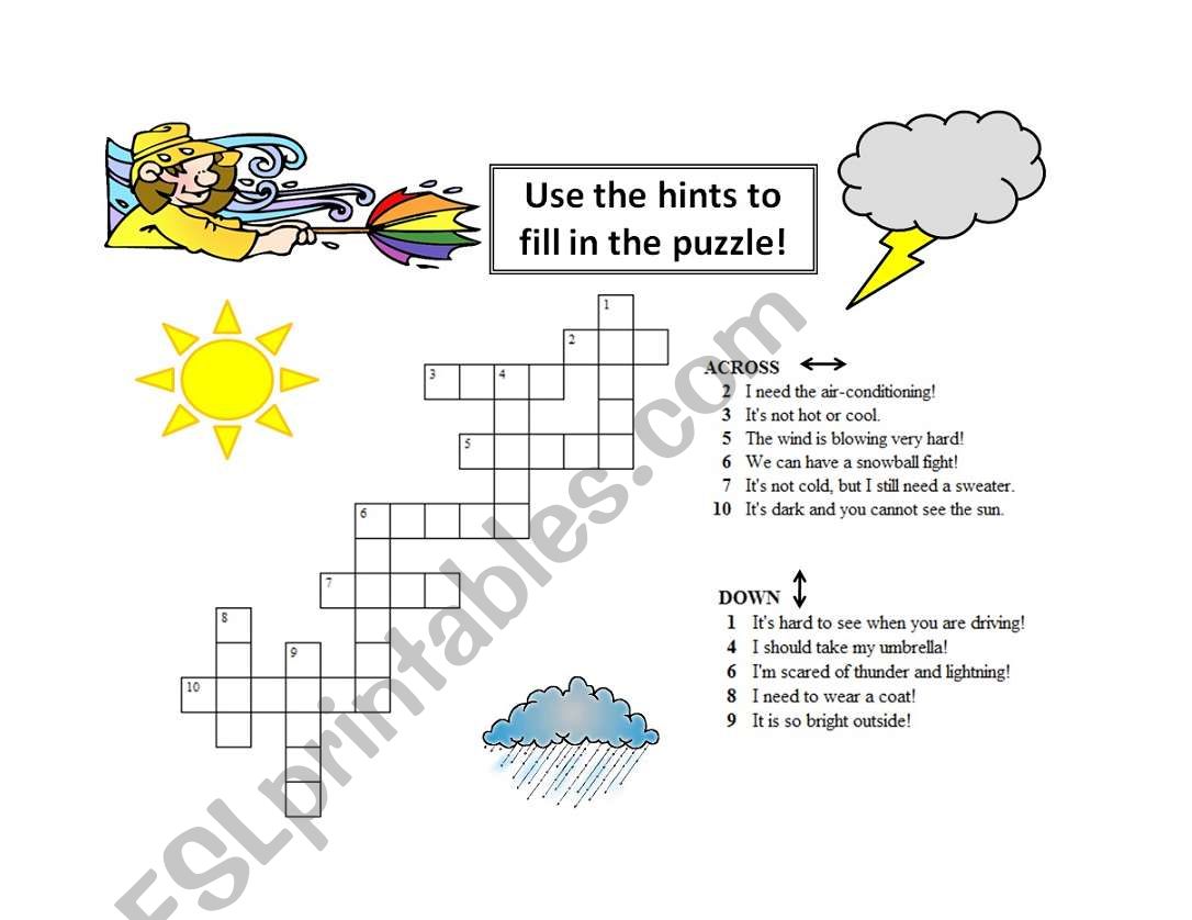 Weather Crossword worksheet