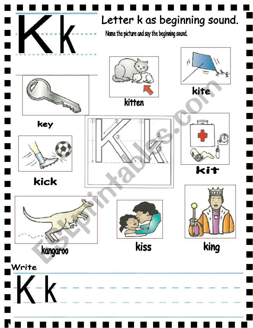 ABC -  letter Kk and sentences