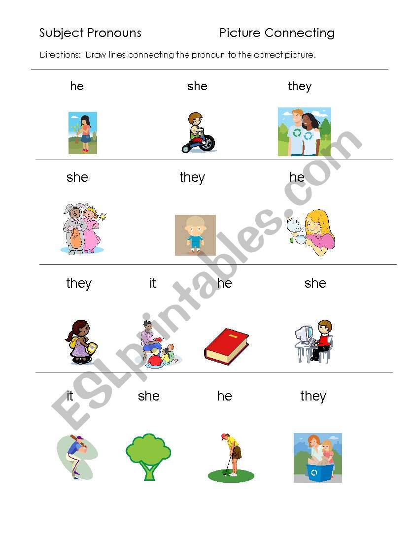 subject pronouns worksheet