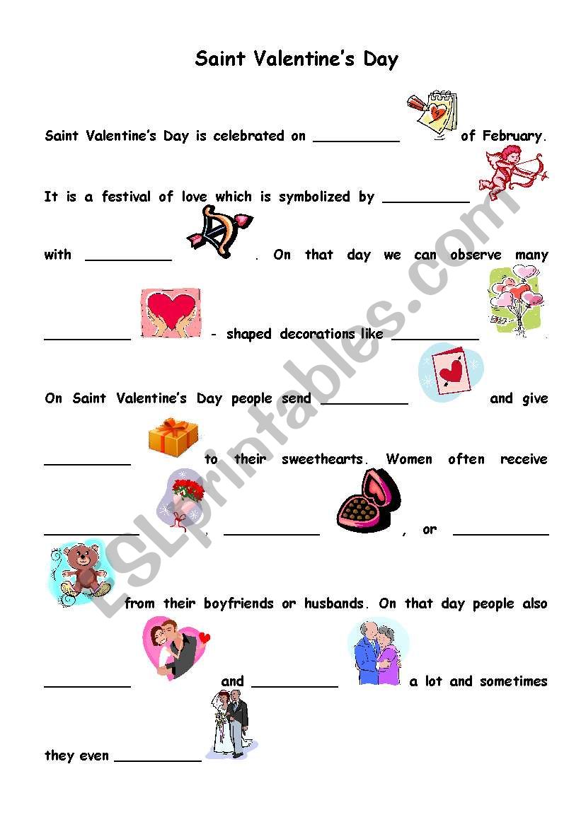 Saint Valentines Day worksheet