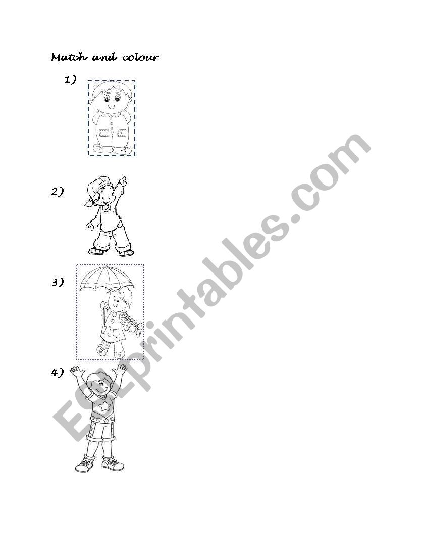 match and colour worksheet