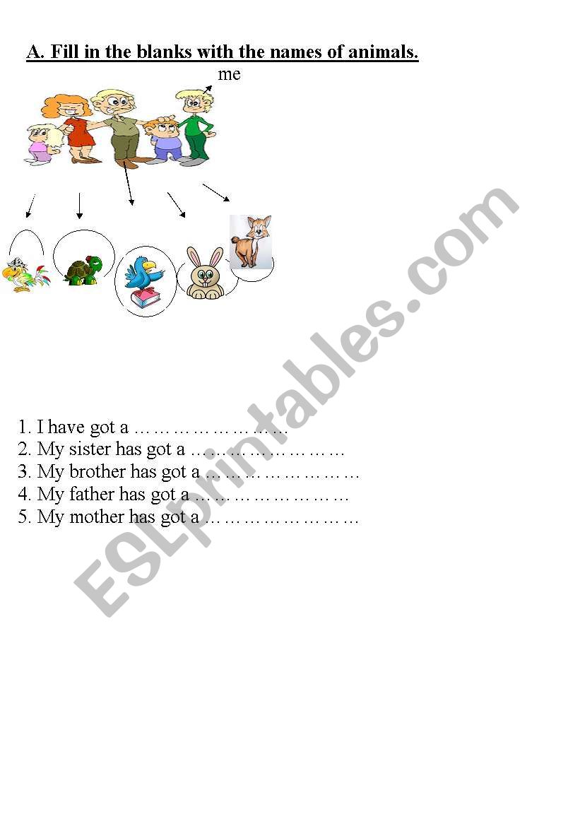 animals worksheet