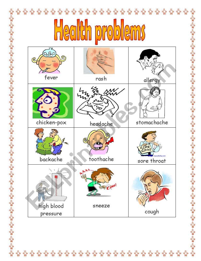 Health problems worksheet