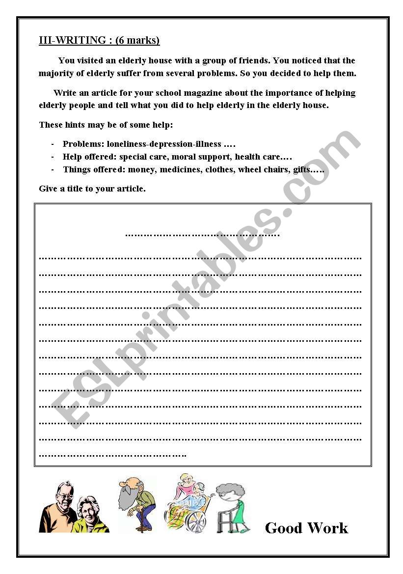 writing about helping others worksheet