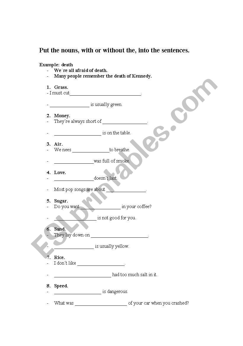 THE worksheet